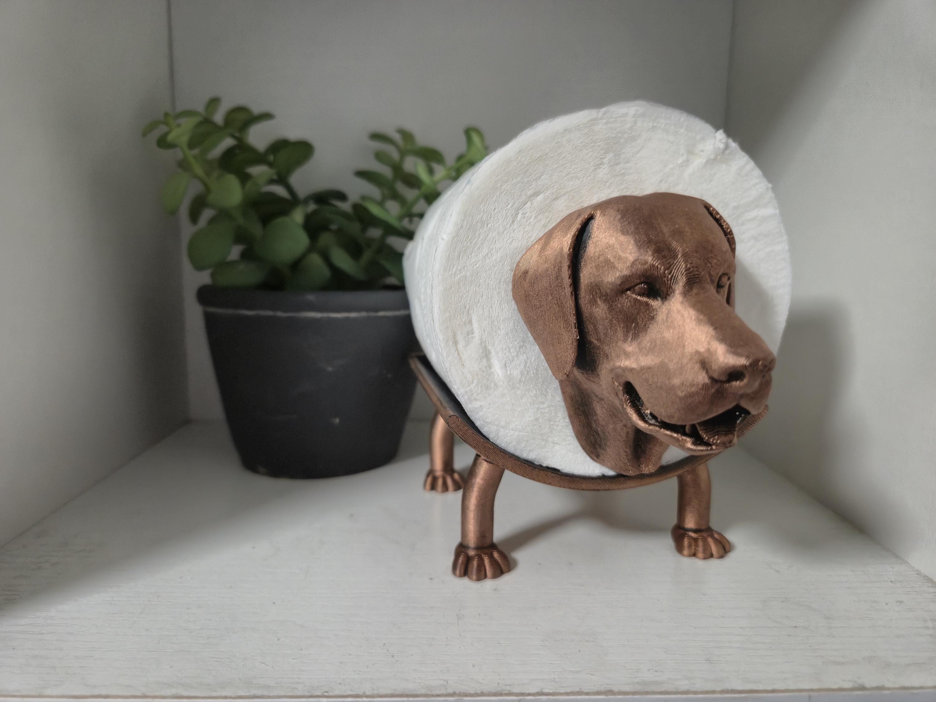 Quirky Labrador Dog Toilet Roll Holder – 3D Printed Bathroom Accessory