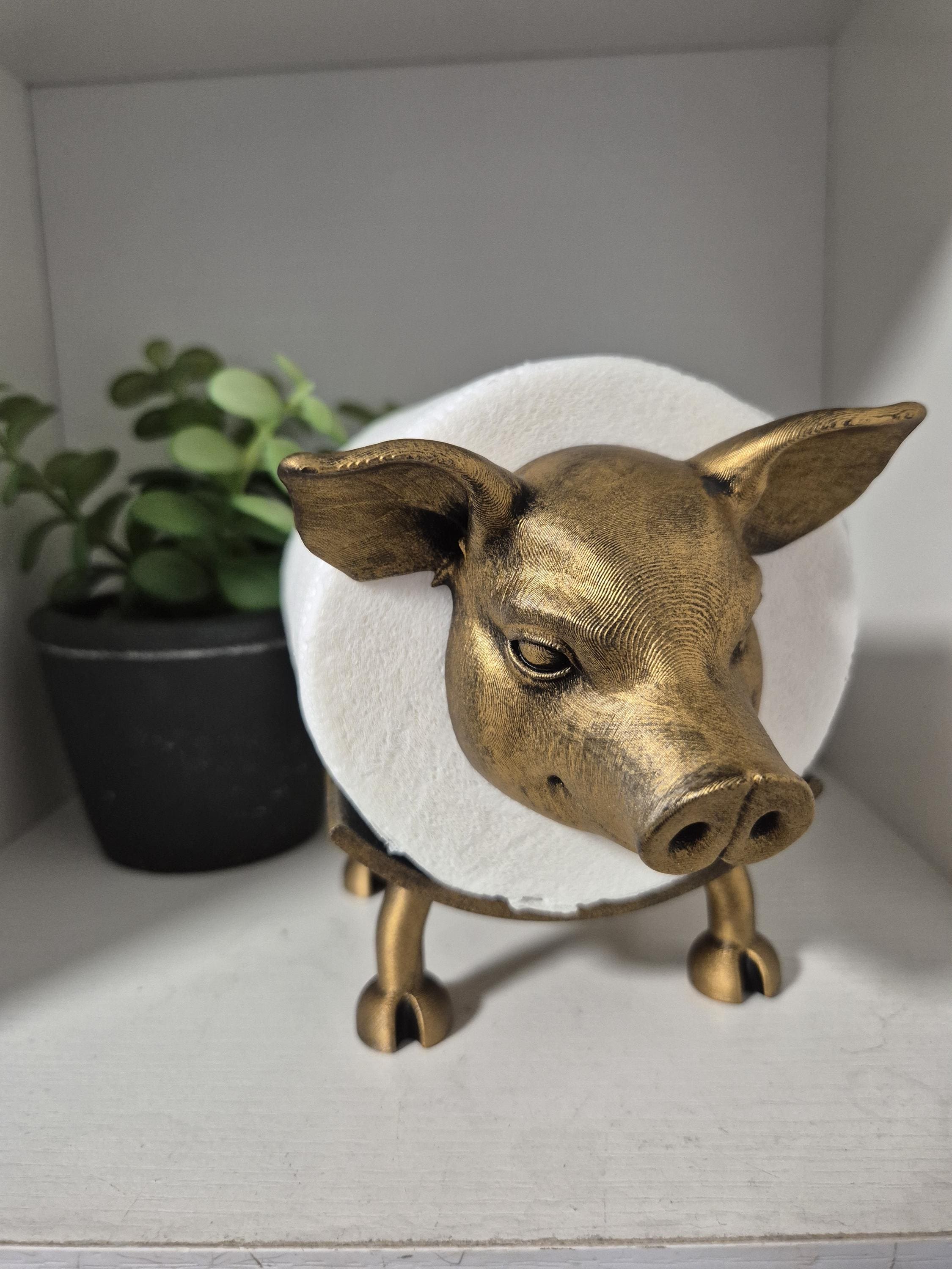 Quirky Pig Toilet Roll Holder – 3D Printed Bathroom Accessory