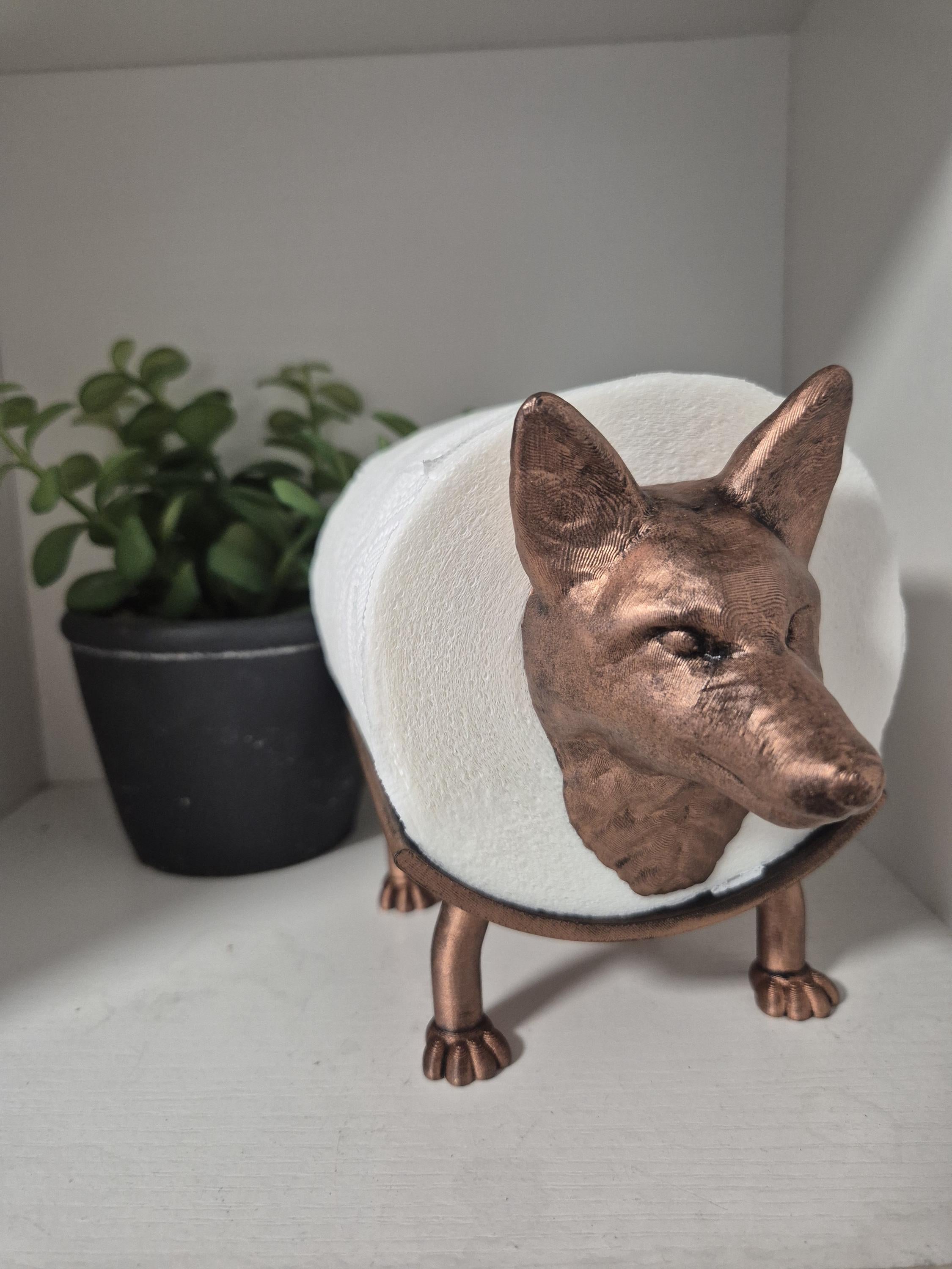 Quirky Fox Toilet Roll Holder – 3D Printed Bathroom Accessory