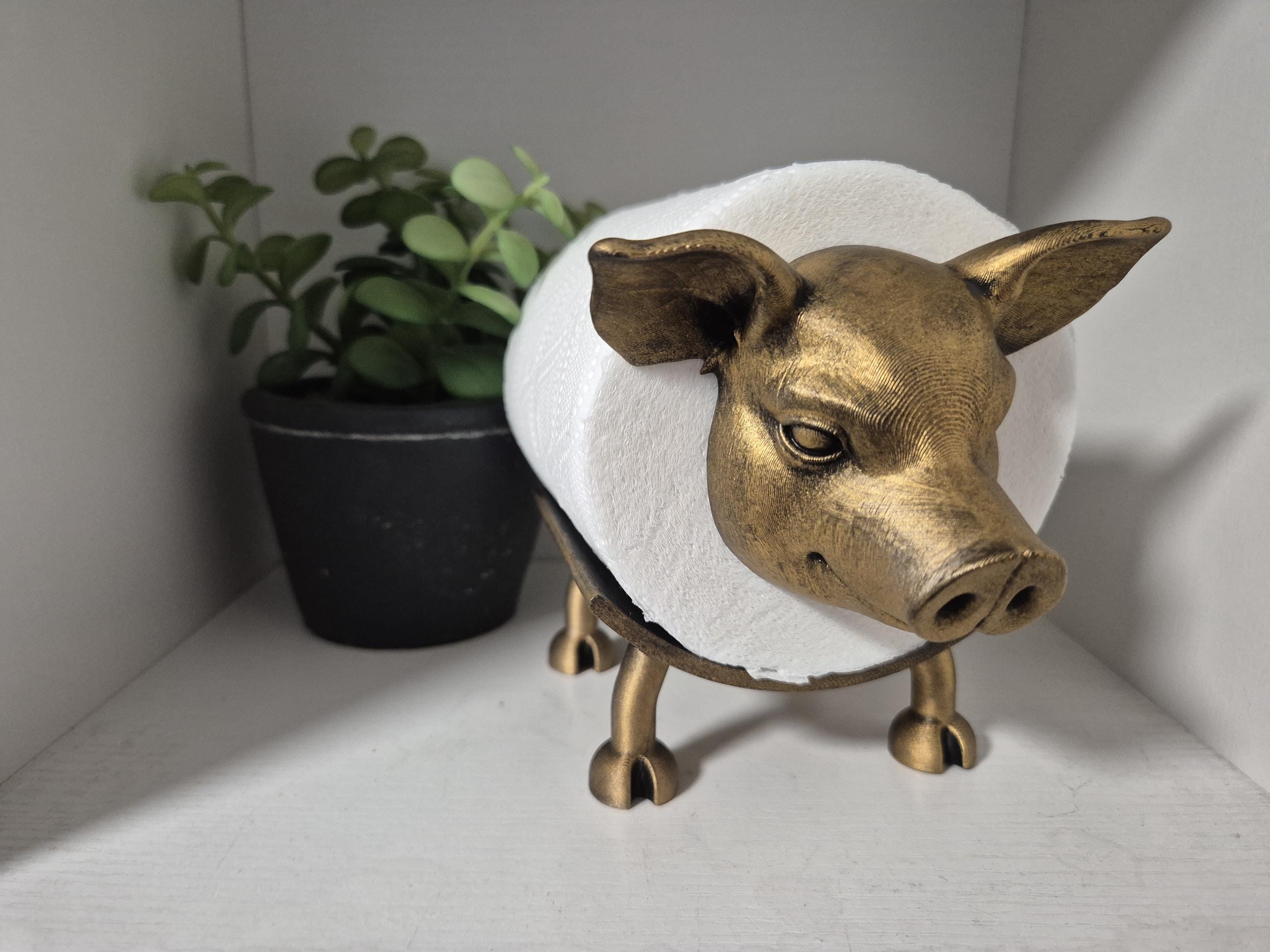 Quirky Pig Toilet Roll Holder – 3D Printed Bathroom Accessory