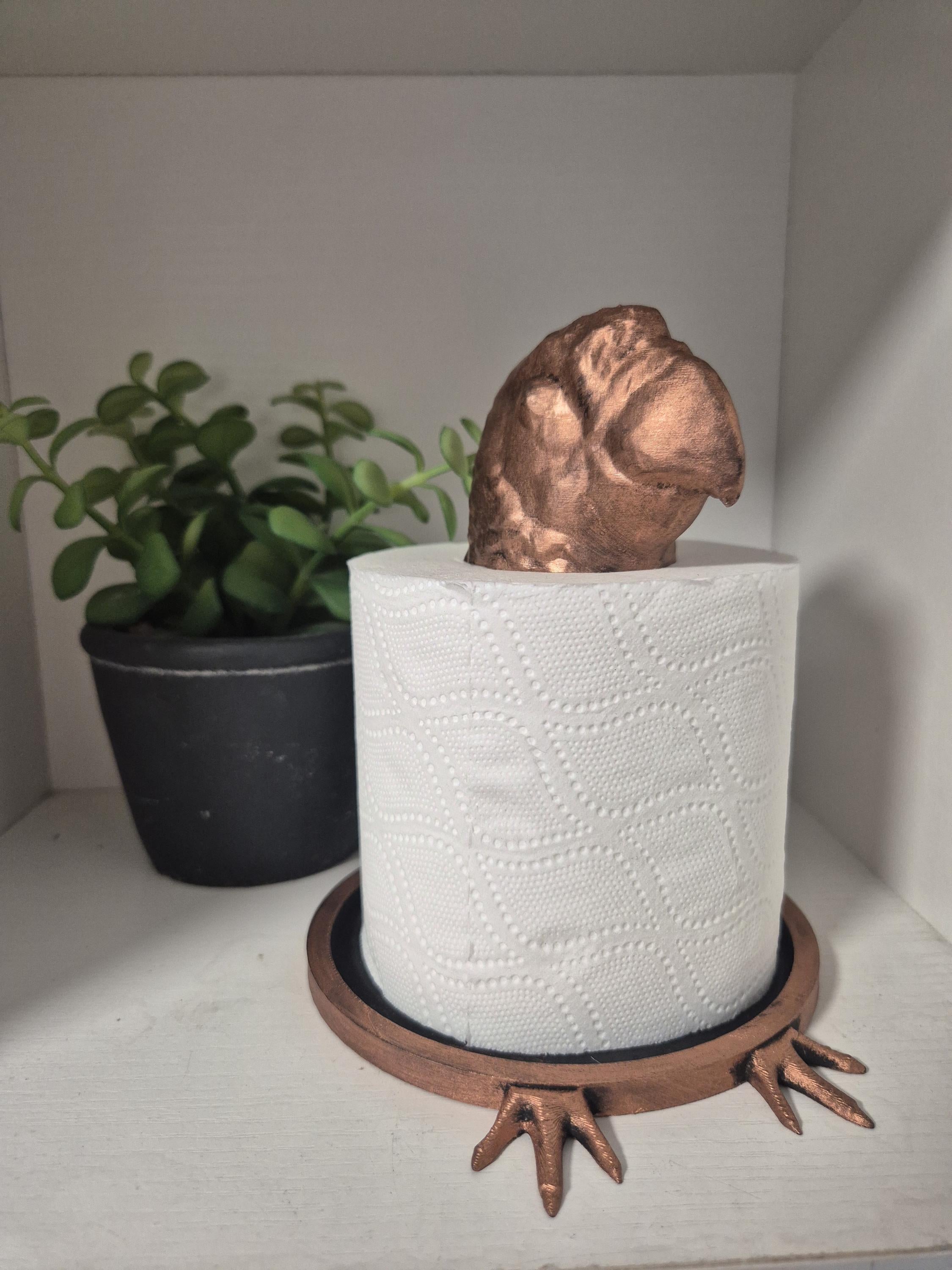 Quirky Parrot Toilet Roll Holder – 3D Printed Bathroom Accessory