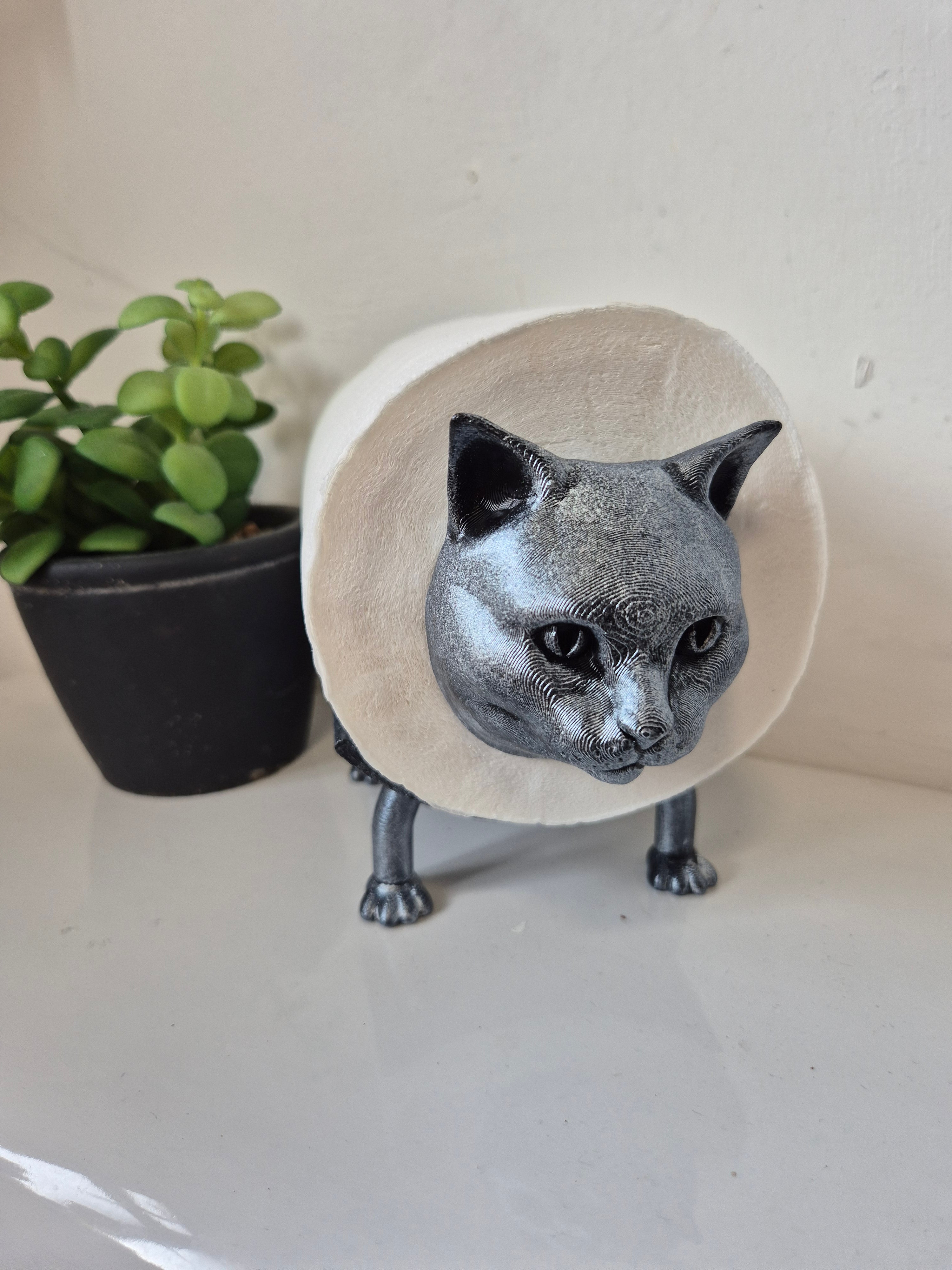 Quirky Cat Toilet Roll Holder – 3D Printed Bathroom Accessory