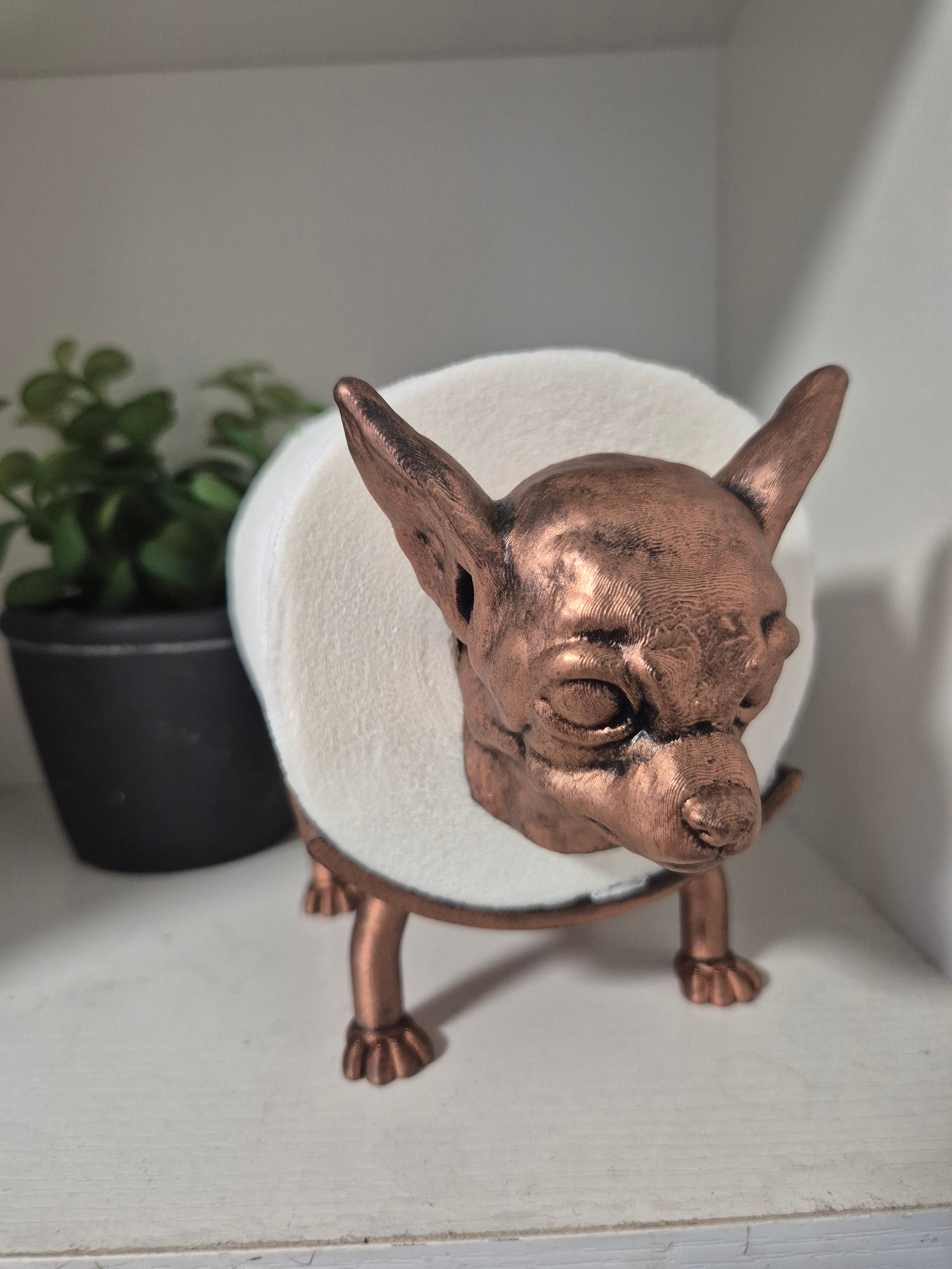Quirky Chihuahua Dog Toilet Roll Holder – 3D Printed Bathroom Accessory