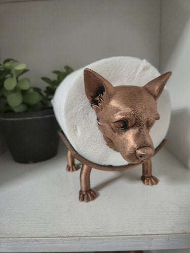 Quirky Chihuahua Cross Dog Toilet Roll Holder – 3D Printed Bathroom Accessory