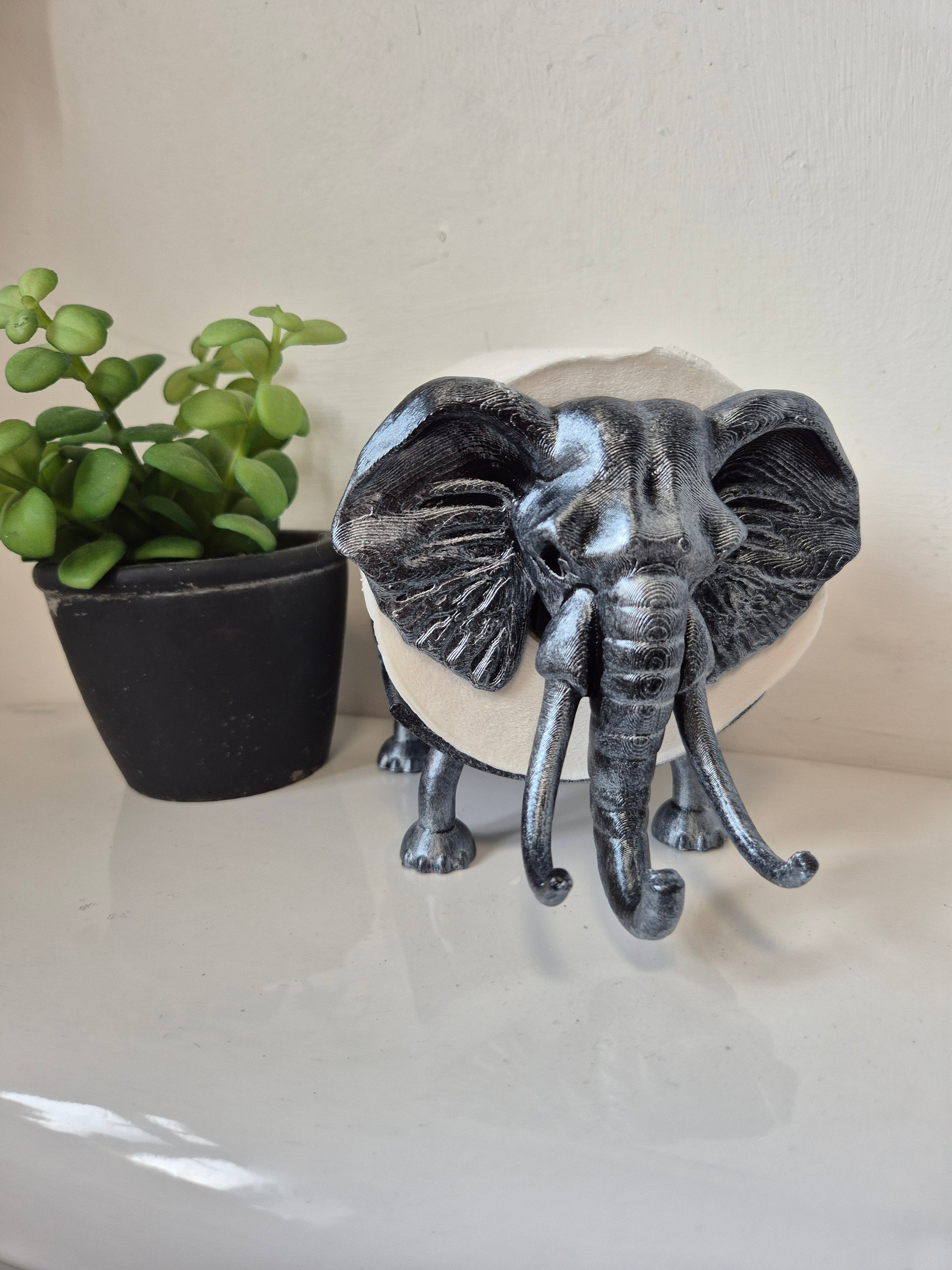 Quirky Elephant Toilet Roll Holder – 3D Printed Bathroom Accessory