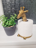 Quirky Giraffe Toilet Roll Holder – 3D Printed Bathroom Accessory - Bronze