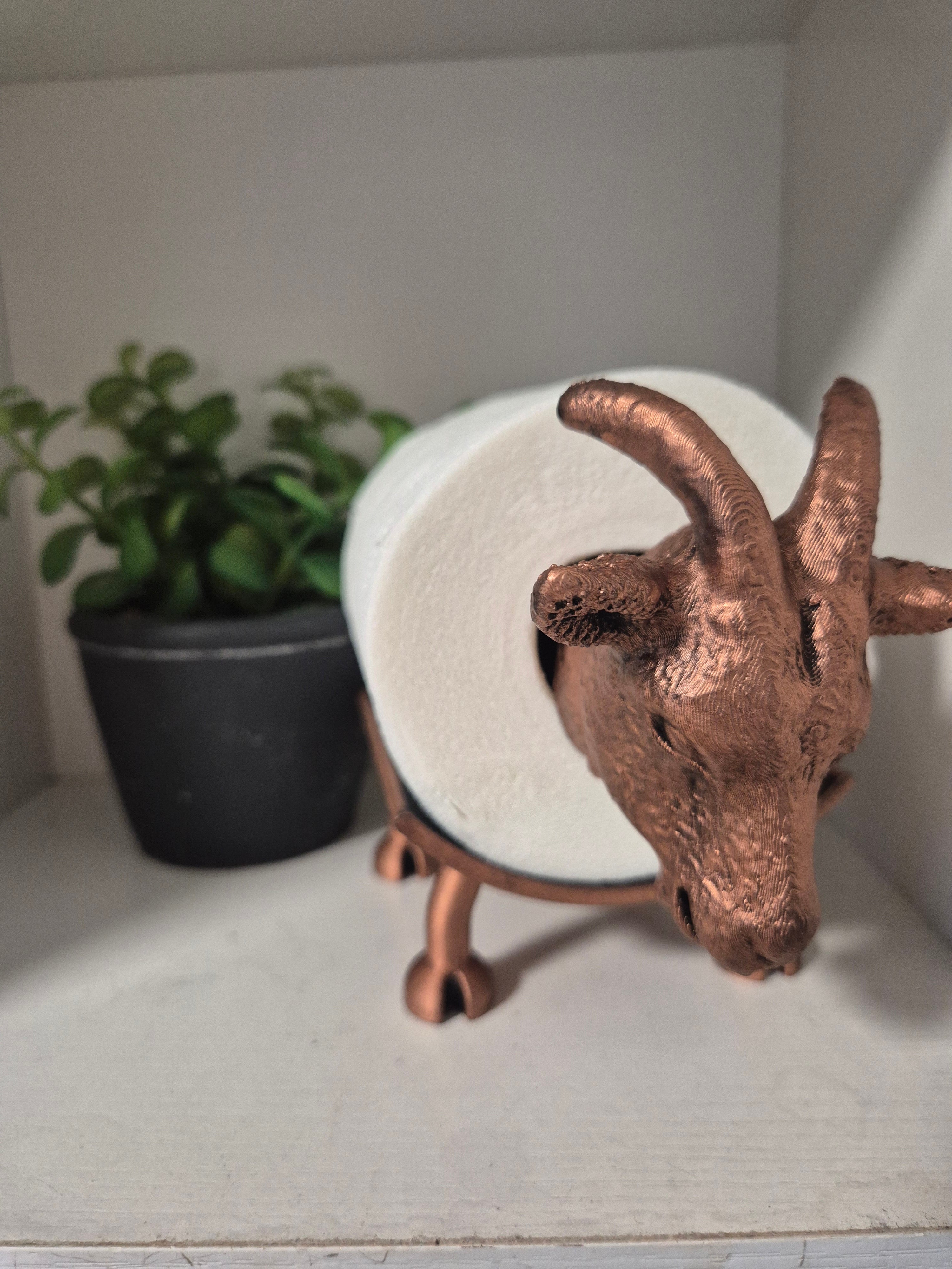 Quirky Goat Toilet Roll Holder – 3D Printed Bathroom Accessory