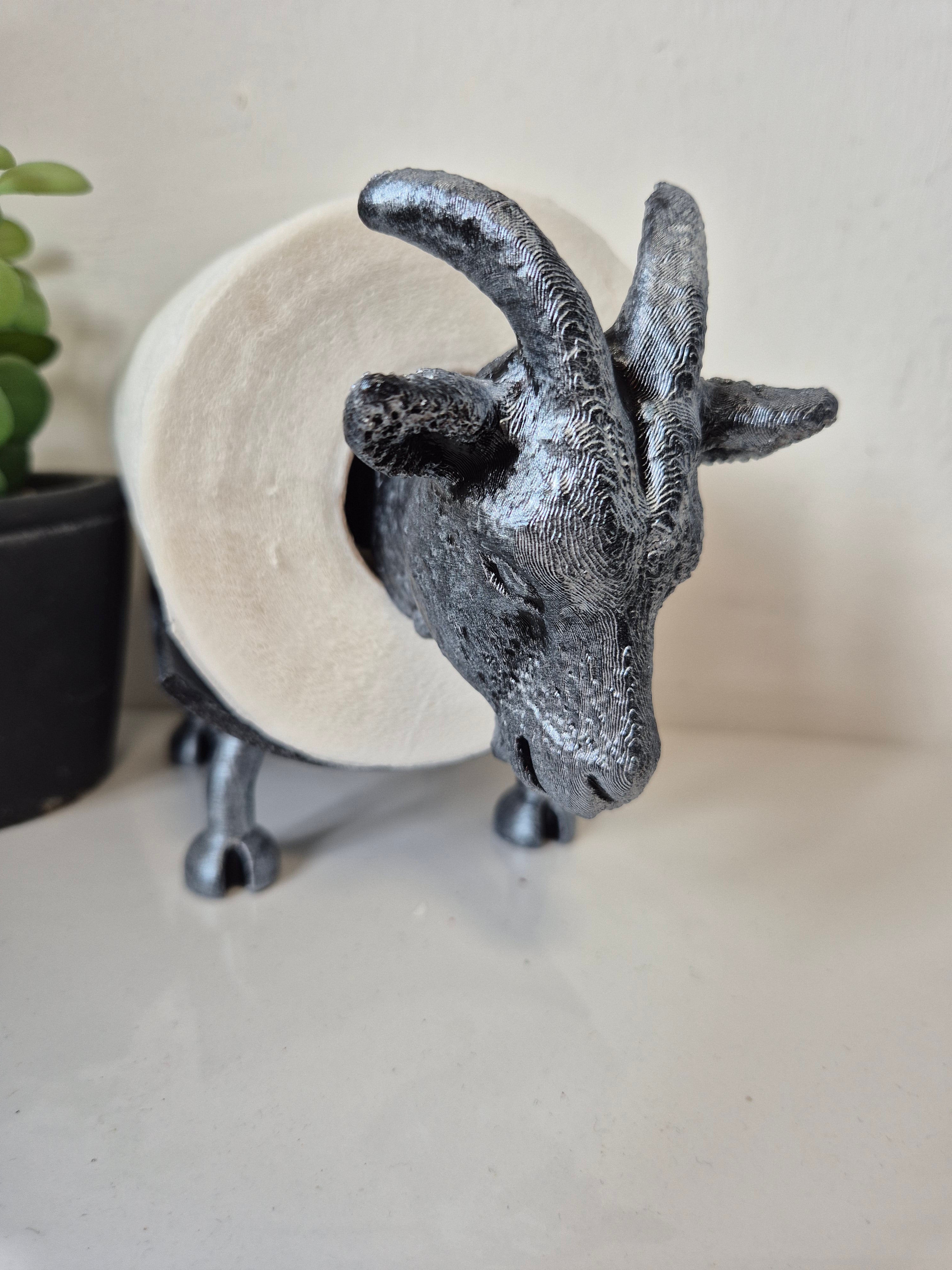 Quirky Goat Toilet Roll Holder – 3D Printed Bathroom Accessory