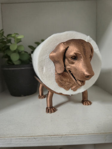 Quirky Golden Retriever Dog Toilet Roll Holder – 3D Printed Bathroom Accessory