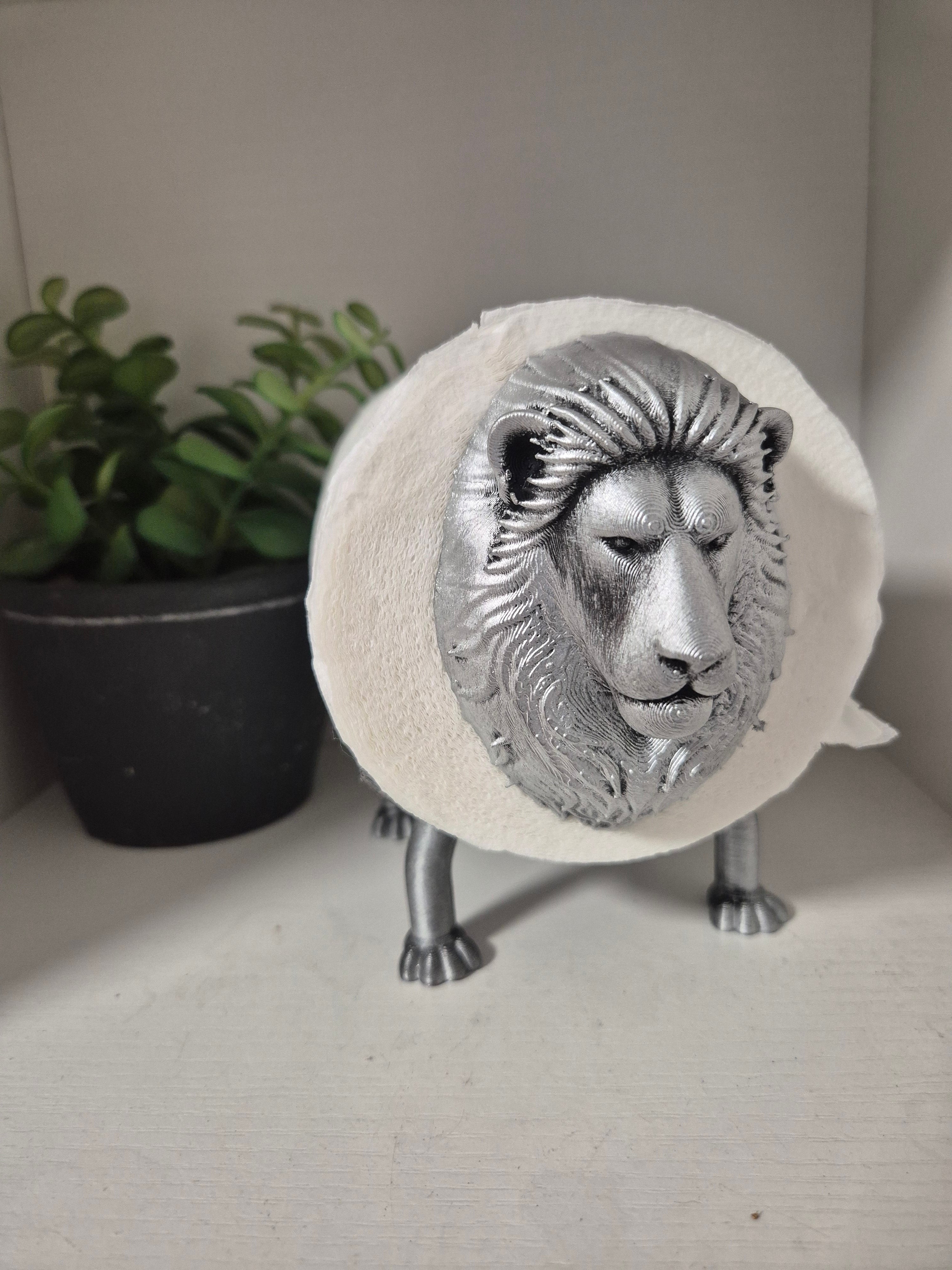 Quirky Lion Toilet Roll Holder – 3D Printed Bathroom Accessory