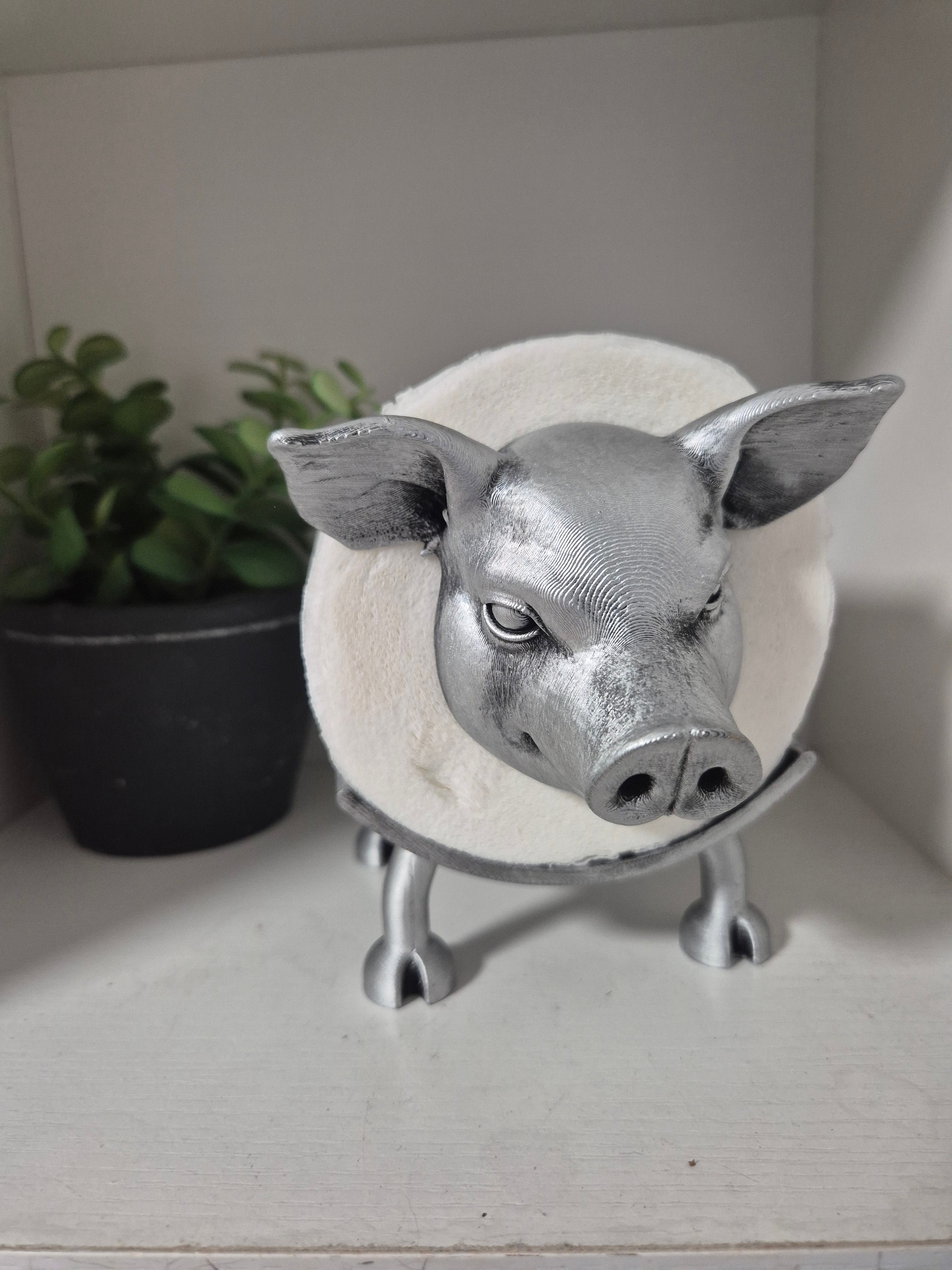 Quirky Pig Toilet Roll Holder – 3D Printed Bathroom Accessory